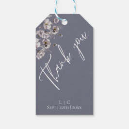 Elegante minimalistische stoffige grijze aquarel D Cadeaulabel