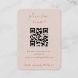 Elegante minimalistische stoffige roze en gouden Q Informatiekaartje