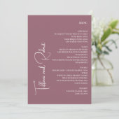 Elegante minimalistische stoffige roze grote namen menu (Staand voorkant)