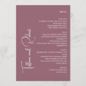 Elegante minimalistische stoffige roze grote namen menu (Voorkant)