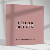 Elegante minimalistische stoffige roze QR-code Vierkante Visitekaartje