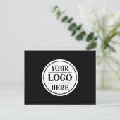 Elegante, minimalistische & strakke zwarte QR-code Briefkaart (Staand voorkant)