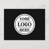 Elegante, minimalistische & strakke zwarte QR-code Briefkaart (Voorkant)