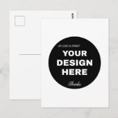 Elegante, Minimalistische & Strakke Zwarte QR Code Briefkaart (Voorkant / Achterkant)