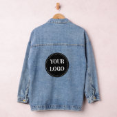 Elegante, minimalistische & strakke zwarte QR-code Denim Jacket (Hangar)
