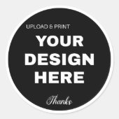 Elegante, Minimalistische & Strakke Zwarte QR Code Ronde Sticker (Voorkant)