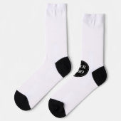Elegante, minimalistische & strakke zwarte QR-code Sokken (Links)
