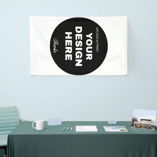 Elegante, Minimalistische & Strakke Zwarte QR Code Spandoek (Beurs)