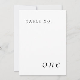 Elegante Minimalistische Tafel Nummerkaart Kaart