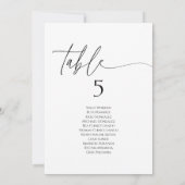 Elegante minimalistische tafelnummer zitplaatskaar (Achterkant)