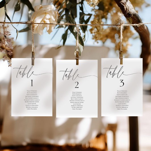 Elegante minimalistische tafelnummer zitplaatskaar