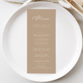 Elegante minimalistische Taupe bruiloft menu