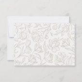 Elegante minimalistische Taupe & Ivoor Detail Kaar RSVP Kaartje (Achterkant)