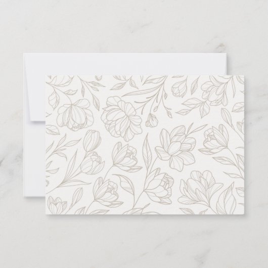 Elegante minimalistische Taupe & Ivoor Detail Kaar RSVP Kaartje (Achterkant)