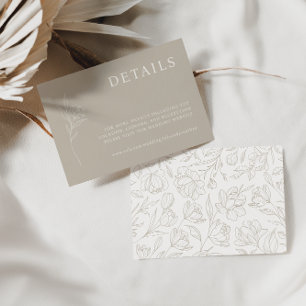 Elegante minimalistische Taupe & Ivoor Detail Kaar RSVP Kaartje