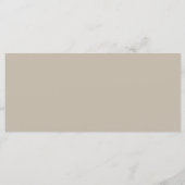 Elegante minimalistische Taupe-Kaart voor de kop v Menu (Achterkant)