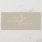 Elegante minimalistische Taupe-Kaart voor de kop v Menu (Voorkant)