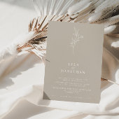 Elegante minimalistische Taupe & witte bloemenbrui Kaart