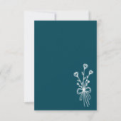 Elegante Minimalistische Teal Bruiloft Kaart (Achterkant)