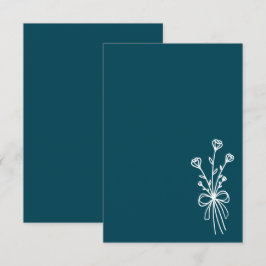 Elegante Minimalistische Teal Bruiloft Kaart