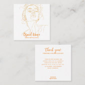 Elegante minimalistische tekening oorbel display ( vierkante visitekaartje (Voorkant / Achterkant)