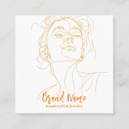 Elegante minimalistische tekening oorbel display ( vierkante visitekaartje