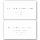 Elegante minimalistische tekst 2 bruiloft Adreseti Sticker (Voorkant)