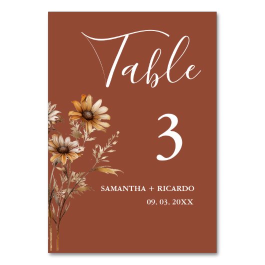 Elegante minimalistische terracotta wilde bloem br kaart (Achterkant)