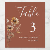 Elegante minimalistische terracotta wilde bloem br wijn etiket (Enkel label)