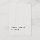 Elegante minimalistische textuur witte consultant visitekaartje (Voorkant)