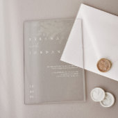 Elegante minimalistische transparante bruiloft acryl uitnodigingen