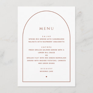 Elegante Minimalistische Trouw Boog Ontvangst Di Menu
