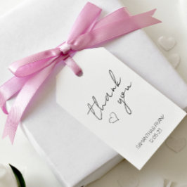 Elegante Minimalistische Trouw Dank Je Cadeaulabel