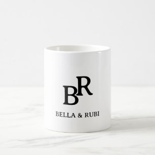 Elegante Minimalistische Trouw Monogram Koffiemok