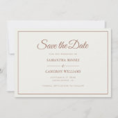 Elegante Minimalistische Trouw Monogram QR Code Br Save The Date (Voorkant)