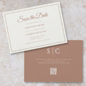 Elegante Minimalistische Trouw Monogram QR Code Br Save The Date