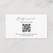 Elegante Minimalistische Trouw QR Online RSVP Kaar Informatiekaartje (Voorkant)