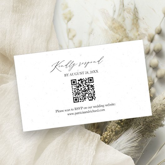 Elegante Minimalistische Trouw QR Online RSVP Kaar Informatiekaartje