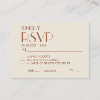 Elegante Minimalistische Trouw-RSVP-Kaart - Neutra Informatiekaartje