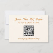 Elegante Minimalistische Trouw RSVP QR Code Kaart (Voorkant)