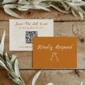 Elegante Minimalistische Trouw RSVP QR Code Kaart