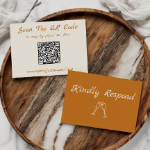 Elegante Minimalistische Trouw RSVP QR Code Kaart