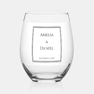 Elegante Minimalistische Trouw Stemloze Wijn Glas