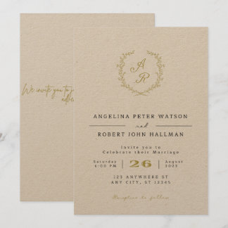 Elegante Minimalistische Trouw Uitnodiging,Tegen Kaart