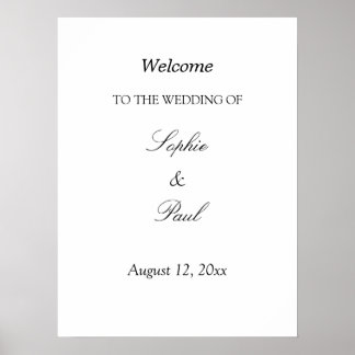 Elegante Minimalistische Trouw Welkom Poster