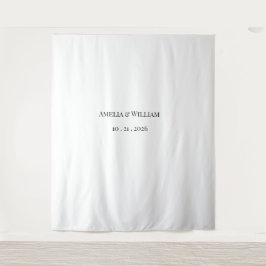 Elegante Minimalistische Trouwachtergrond Wandkleed