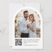 Elegante minimalistische trouwboog foto QR-code Kaart (Achterkant)