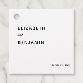 Elegante Minimalistische Trouwdag Eenvoudige Typog Bedankjes Labels