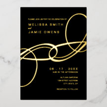 Elegante Minimalistische Trouwdag Zwart en Goud