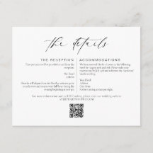 Elegante Minimalistische Trouwdetails Insteekkaart